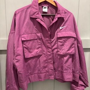 Nike Women's Magenta Utility Jacket with Swoosh - Zip Up (Never Worn)